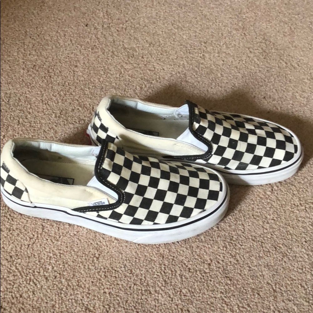 Black and white checkerboard vans